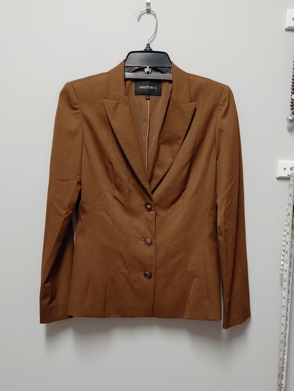 Lafayette 148 New York Camel Brown Tailored Women's Blazer, Size 4